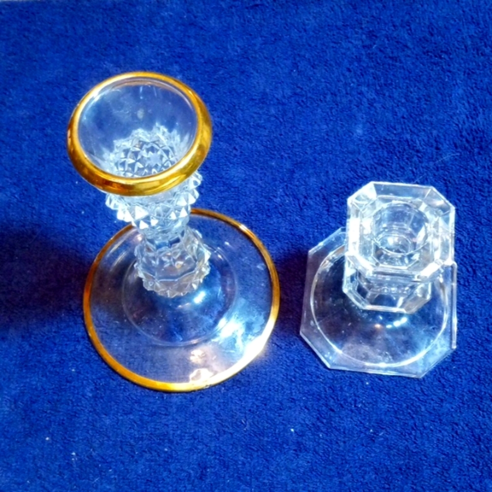 A pair of candle holders
